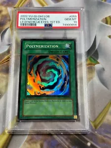 Yugioh PSA 10 2002 Polymerization LOB-059 Super Rare 1st Edition WAVY *0656 - Picture 1 of 2
