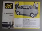 Fiat 600 Orig 1957 Verkaufsbroschüre - französischer Text für Belgien
