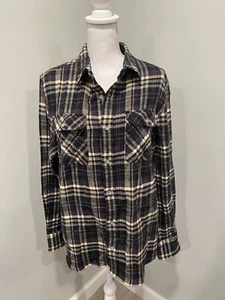 True Religion Workwear Flanell kariertes Hemd Erwachsene Small Tavertin schwarz lila - Bild 1 von 6