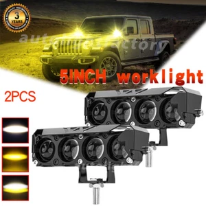 Pair 5inch LED Work Light Bar Fog Lamp Spot Pods Offroad Driving Truck UTV 4WD - Foto 1 di 9