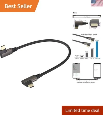 Cable USB tipo C de 0,3 M - 90 grados en ángulo, carga rápida y transferencia de datos Foto 1 de 4