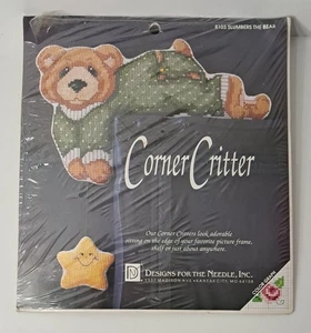 Vintage Corner Critter CrossStitch Kit Sonno l'Orso Nuovo Open Pkg 1993 - Foto 1 di 14