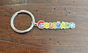 Colorful COLORADO Ski Winter Sports Scenery Souvenir Keychain Key Chain Ring - Picture 1 of 4