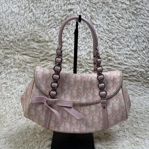 Bolso de Hombro Christian Dior Romántico Trotter PVC Cuero Rosa Usado - Imagen 1 de 12