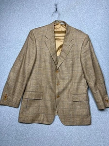 Cantarelli Biagetti Silk Linen Wool Blend Blazer Mens 54 Eur/44 Us Classic Tan - Picture 1 of 15