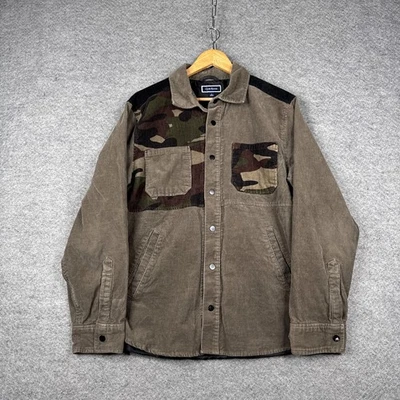 Camisa Club Room Para Hombres Grande L Camuflada Chaqueta a Presión Cazadora Verde Ejército Forrada Oliva Foto 1 de 4