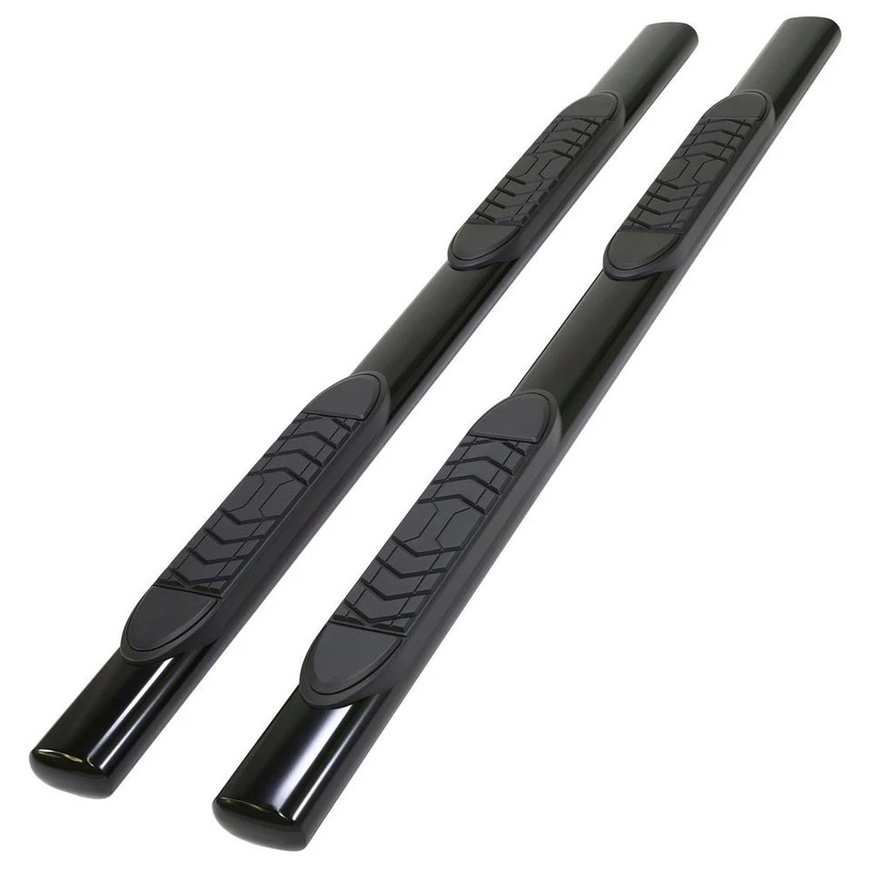 Barra Nerf de escalón negra de 5 pulgadas con 2 almohadillas para Silverado/Sierra 07-19 doble cabina Foto 1 de 4