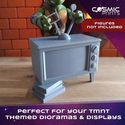 Retro TV Kit | Fits Ninja Turtles Action Figure Dioramas & Displays - Image 1 of 4