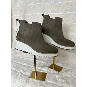 Cole Haan Zerogrand City Keilabsatz Stiefel 11 Damen steingrau Stollen wasserdicht Wildleder  - Bild 1 von 5