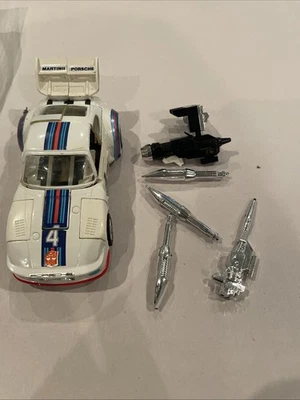 Transformers G1 Autobot Jazz Porsche 930 Martini Race Car Hasbro 1985 - Image 1 of 4