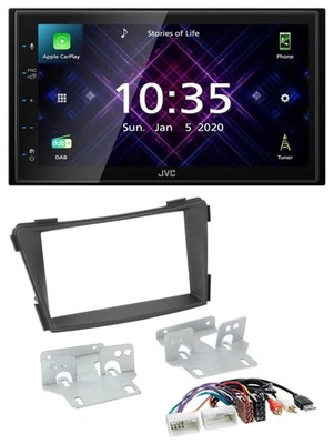 JVC DAB 2DIN MP3 Bluetooth USB Autoradio für Hyundai i40 ab 2011 VF schwarz AUX - Bild 1 von 4