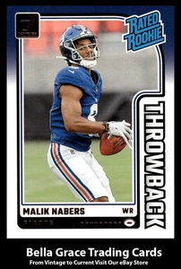 2024 Donruss Malik Nabers #48 New York Giants Rated Rookie 2004 Throwback NFL - Picture 1 of 2