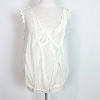 BLUSA FEMININA LEON MAX OFF-WHITE SEM MANGAS GOLA REDONDA TAMANHO XS - Imagem 1 de 4