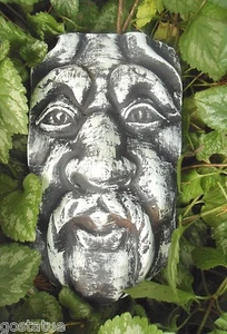 Green man garden face mold plaster concre abs plastic mould 9" x 5.5" x 1" thick - Picture 1 of 2