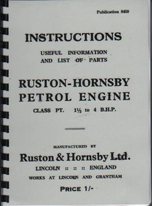 Libro de instrucciones de motor de papelería Ruston-Hornsby Clase PT - Imagen 1 de 1