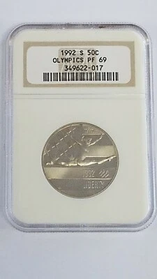 1992 S  OLYMPIC 50C HALF DOLLAR PROOF PF69  NGC - Image 1 of 2