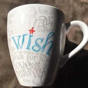 Starbucks Coffee Co Wish Christmas Holiday blau weiß silber Kaffeebecher Tasse 2005 - Bild 1 von 4