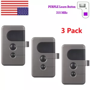 3 para abridor de puerta de garaje Sears Craftsman control remoto 315MHZ 139.53753 HBW2028 - Imagen 1 de 15
