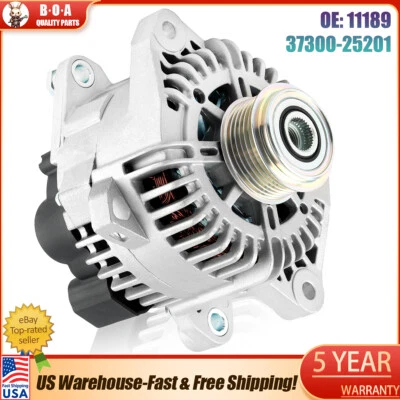 Alternator For Kia Forte 2010 2011 2012 2013 L4 2.0L 2.4L 37300-25201 # 11189 CW - Image 1 of 4