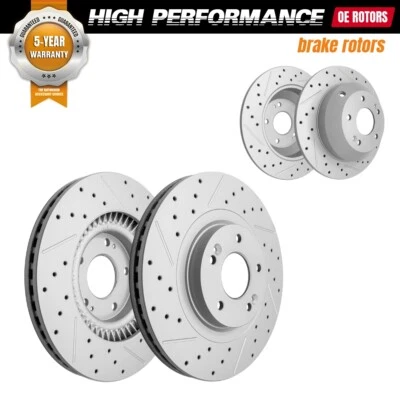 前后钻盘式制动转子适用于现代圣达菲 Sport 起亚索伦托 XL — 第 1/4 张图片