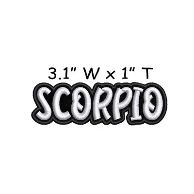 Scorpio Zodiac Sign Patch Embroidered Iron-On Applique, Astrology Horoscope - Image 1 of 4