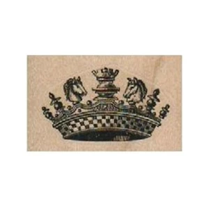 Montierter Gummistempel, Krone mit Pferden, Königtum, König, Königin, Könige, Krone - Bild 1 von 1
