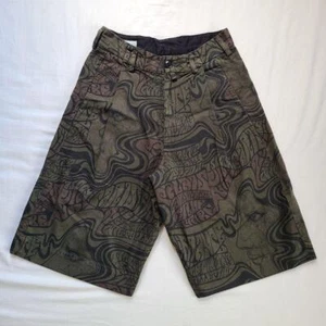 DRIES VAN NOTEN Men's Psychedelic Pattern Wide Shorts Khaki Size 44 USED - Picture 1 of 4