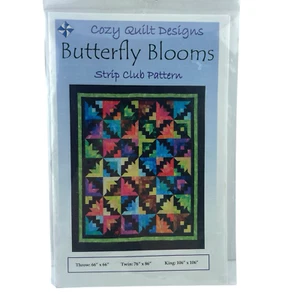Cozy Quilt Designs Butterfly Blooms Strip Club Pattern Throw Twin or King - Picture 1 of 5