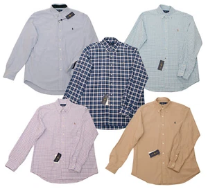 RALPH LAUREN MEN OXFORD LONG SLEEVE CLASSIC FIT SHIRTS BLUE NAVY MULTI PINK TAN - Picture 1 of 11