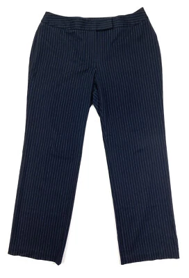 Pantalones de vestir Style & Co talla 16 para mujer bootleg a rayas negras y azules Foto 1 de 4