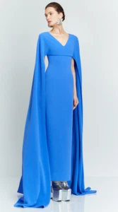 AUTÉNTICO Vestido Maxi Solace London The Morgan en Azul Iris Reino Unido 6/Reino Unido 12 - Imagen 1 de 2