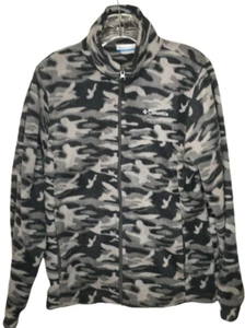 Columbia Youth Size 18/20 XL Full Zip Mock Neck Fleece Grey Camo Warm Jacket - Picture 1 of 12