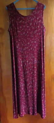 Vintage 90s Miss Dorby Maxi Dress Sz LG* Red Floral Grunge Cottage Core Festival - Image 1 of 4