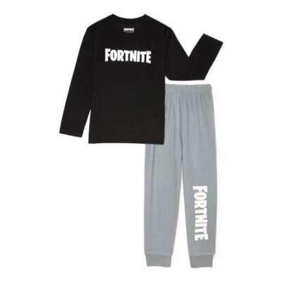 Fortnite Boys Top & Long Pants 2pc Pajama Set in Gray & Black - Image 1 of 3
