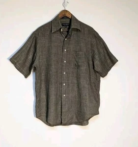 Colección Cremieux 100% Lino Abotonado Gris Oscuro Manga Corta, Mediana - Imagen 1 de 8