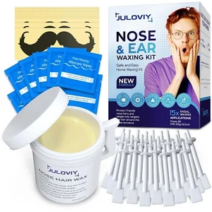 Nose Wax Kit, 120g Wax, 30 Applicators, Nostril and Ears Hair Removal Kit - Picture 1 of 7
