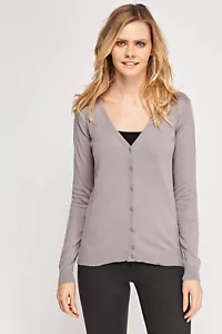 Weiche Damen-Strickjacke Hering 100 % Baumwolle V-Ausschnitt Knopfleiste Langarm - Bild 1 von 5
