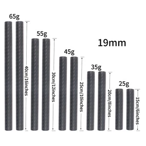 2 piezas varilla de fibra de carbono negra de 19 mm 6""/8""/10""/12""/16"" para sistema de soporte de riel réflex digital - Imagen 1 de 17