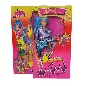 VINTAGE 1985 JEM AJA OF THE HOLOGRAMS TRULEY OUTRAGOUS FASHION DOLL - OPEN BOX - Picture 1 of 24