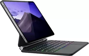doqo for Samsung Galaxy Tab S9/S9 FE/S8/S7 Keyboard case 11 inch, Black - Picture 1 of 8