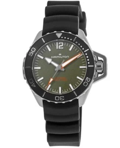 New Hamilton Khaki Navy Frogman Automatic Green Dial Men's Watch H77455360 - Picture 1 of 5