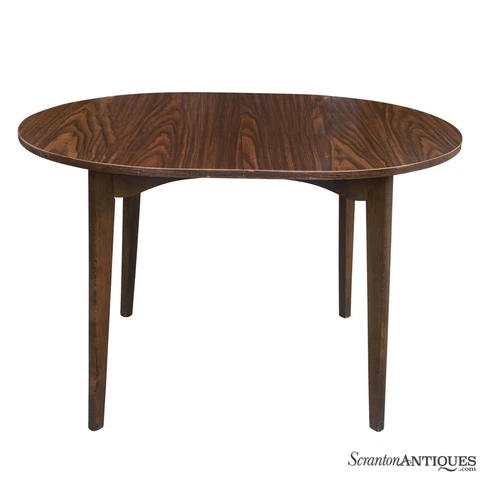 Mid-Century Modern Walnut Sculpted Oval Dining Table Cover