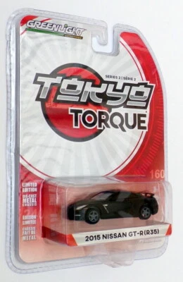 Greenlight Tokyo Torque 1/64 Scale 29900-F - 2015 Nissan GT-R (R35) - Black - Imagen 1 de 2