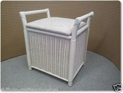 Rattan Holztruhe Tischtruhe Sitzbank Truhe Wäschetruhe Holzkiste Kommode - Bild 1 von 4