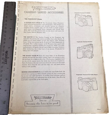 Voigtlander Hasselblad Cameras Lenses Accessories Manual Specifications Vintage - Image 1 of 4