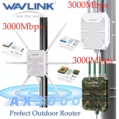 WAVLINK Outdoor WiFi 6 Router Extender Long Range AX3000 5G Dual Band up to 300m - Image 1 of 4