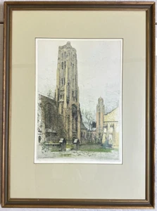 LUIGI KASIMIR Etching 17/100 Chicago University Chapel Artist Signed Lower Right - Picture 1 of 14