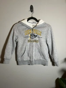 Sherpa Lucky Brand Luckyville Bulldogs Size (7-8) Fleece Hoodie Boys - Picture 1 of 4