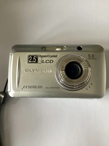 Cámara compacta Olympus Mju Digital 500 plateada 5 MP en caja EXCELENTE + inc TARJETA XD - Imagen 1 de 7