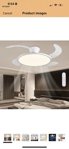 Ahawill Retractable Ceiling Fan w/Lights 42 Inch Low Profile with Remote - Picture 1 of 2
